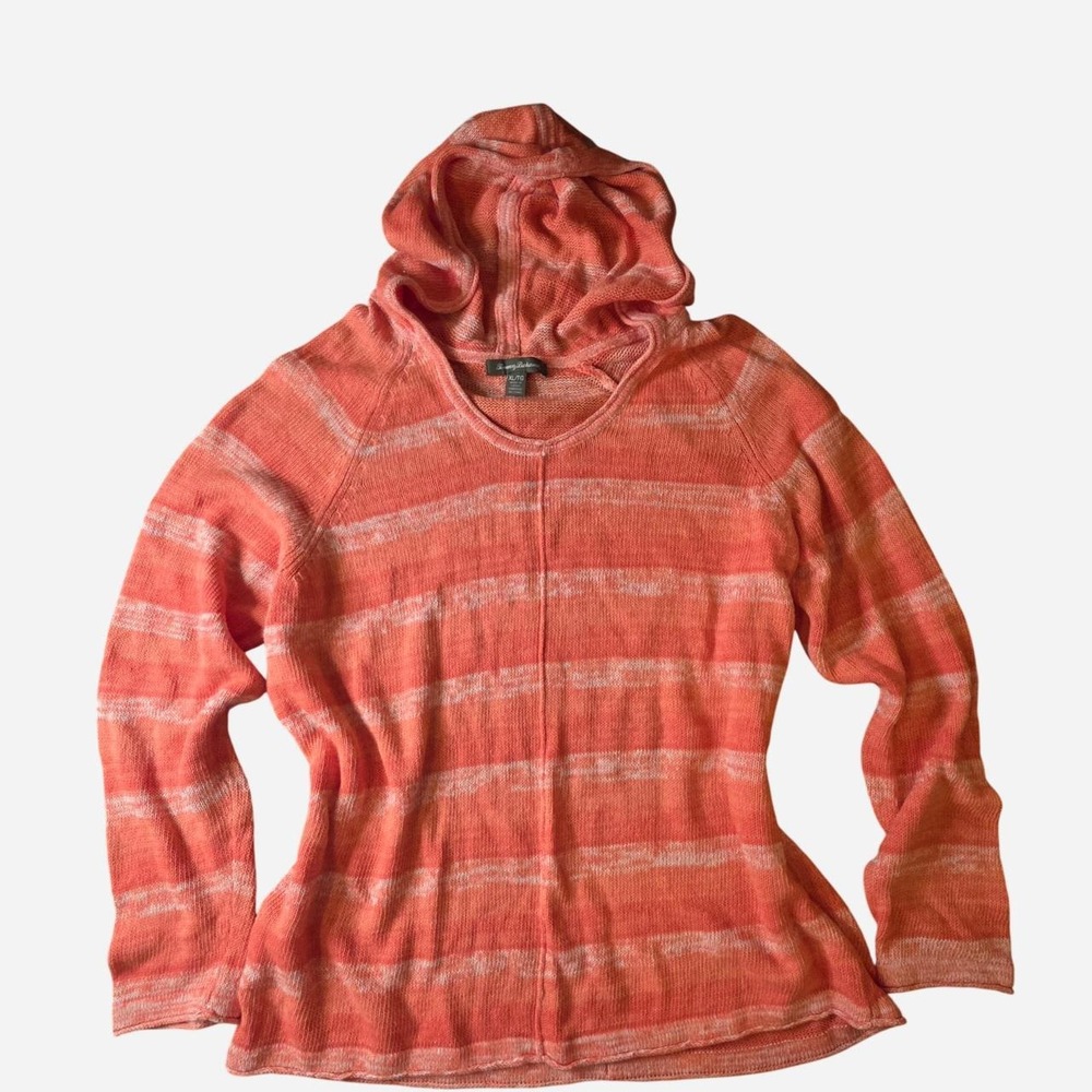 Tommy Bahama Coral Striped Linen Blend Knit Hoodie TW40628 XL Beachy